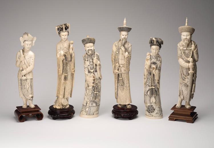 Six Chinese Carved Ivory Figures, Circa 1950 par  Chinese Art