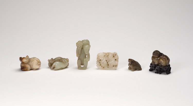 Six Chinese Jade Animal Carvings by  Chinese Art