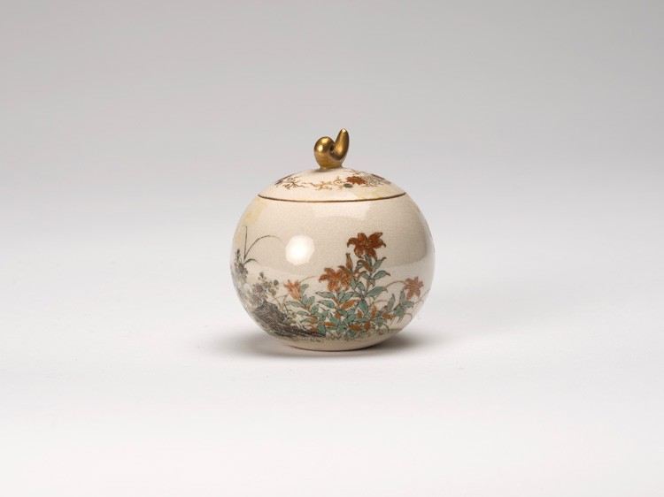 A Small Japanese Satsuma Ovoid Jar and Cover, Meiji Period, Circa 1900 by Yabu Meizan