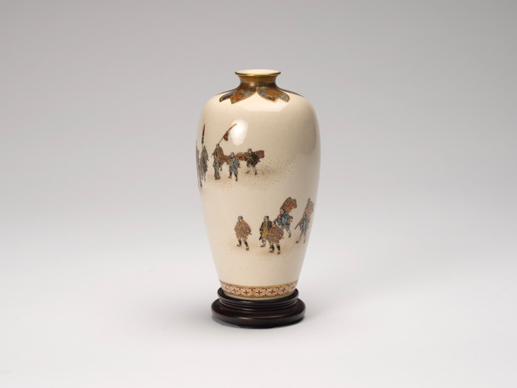 A Japanese Satsuma 'Procession' Ovoid Jar, Meiji Period, Circa 1900 by Yabu Meizan