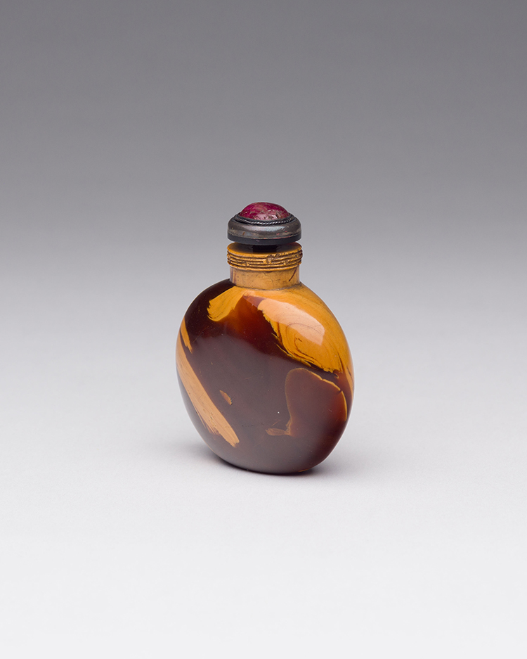 A Chinese Amber Carved Snuff Bottle, 19th Century by  Chinese Art