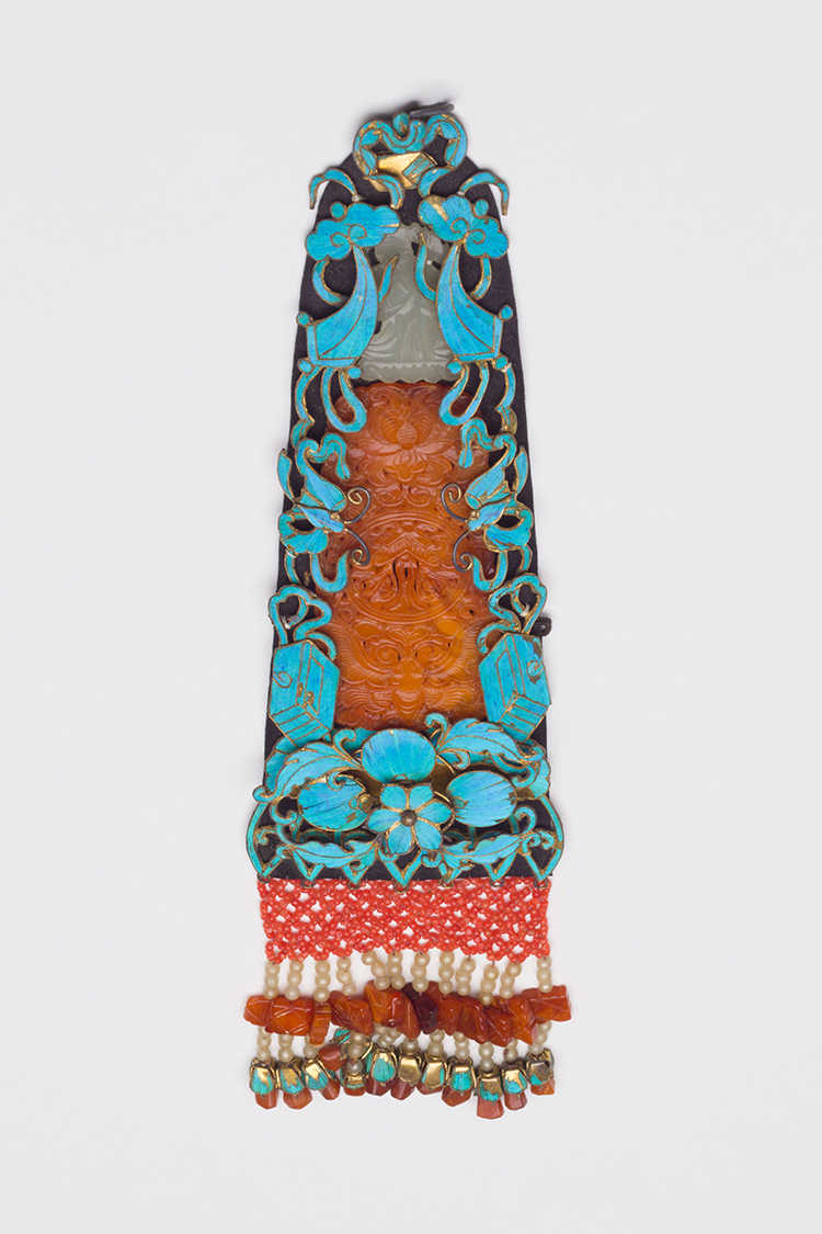 A Chinese Kingfisher and Hardstone Lady's Silver Filigree Hair Ornament, 19th Century by  Chinese Art