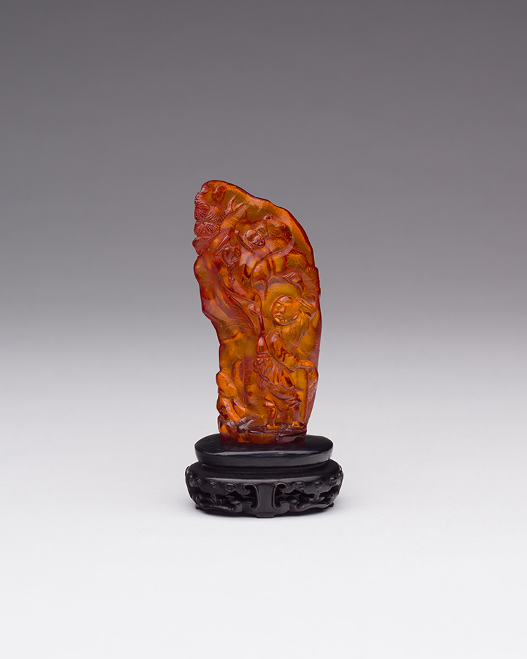 A Chinese Amber Carved Immortal, 19th Century by  Chinese Art