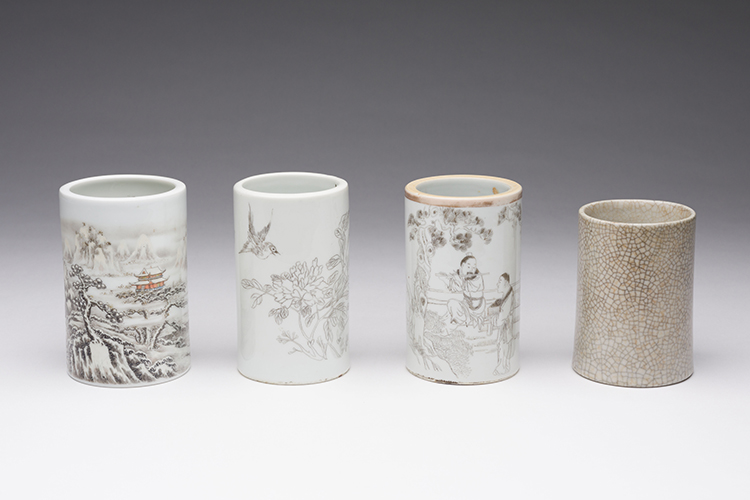	Four Chinese Porcelain Brushpots, 19th/20th Century by  Chinese Art