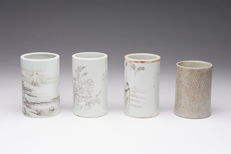 	Four Chinese Porcelain Brushpots, 19th/20th Century by  Chinese Art