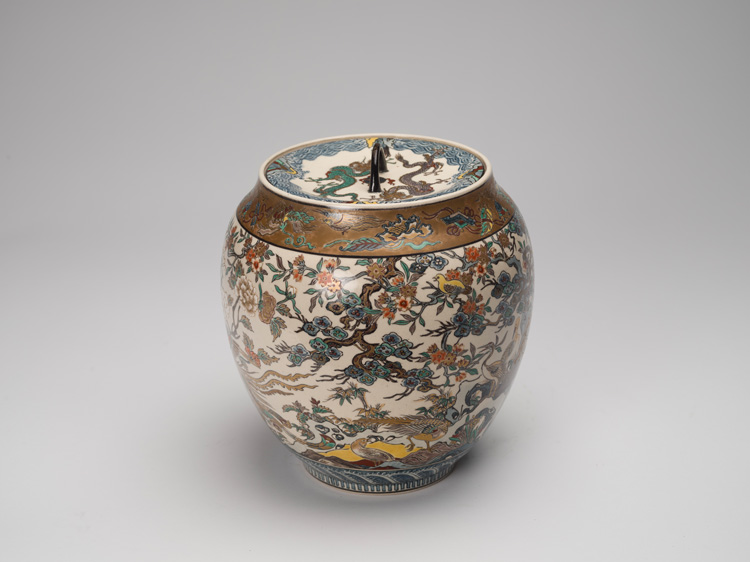 Japanese Satsuma Waterpot and Cover, Mizusashi, 19th Century by  Japanese Art