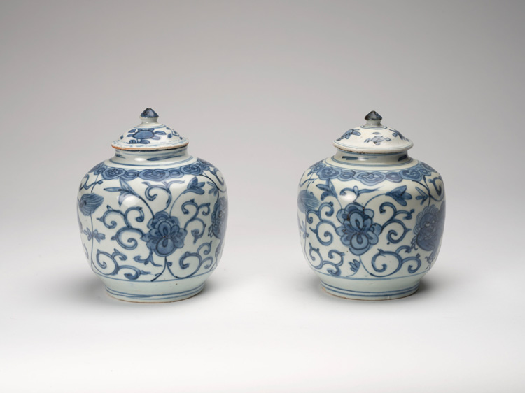 A Pair of Chinese Blue and White Covered Jars, Ming Dynasty, Wanli Period (1573-1620) by  Chinese Art