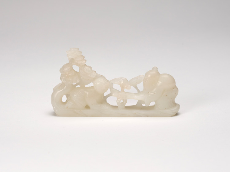 A Chinese Pale Celadon Jade Scholar and Attendant Group par  Chinese Art