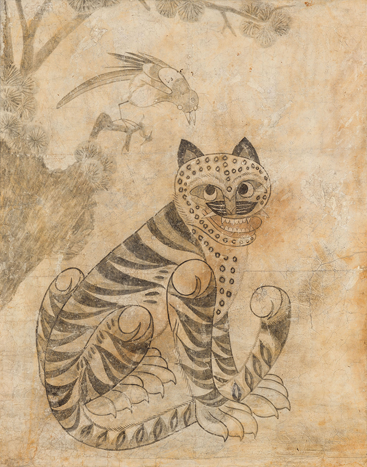 Korean School - Tiger and Magpie, 19th Century by  Korean Art