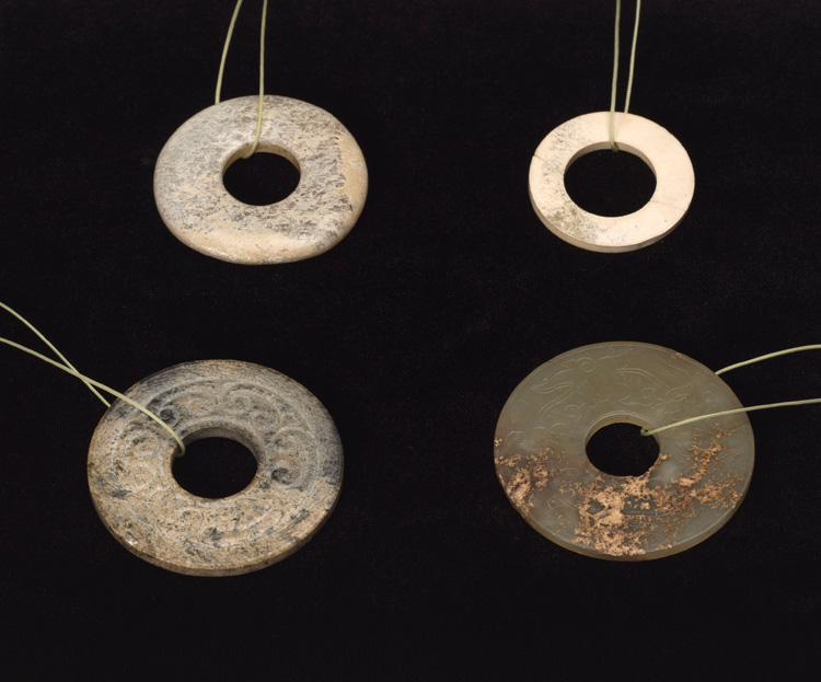 Four Small Chinese Jade Discs, Bi, Warring States to Republican Period by  Chinese Art