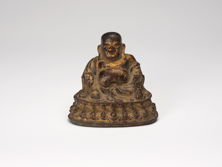 A Chinese Parcel Gilt Lacquer Bronze Figure of Putai, 17th century, Ming Dynasty by  Chinese Art