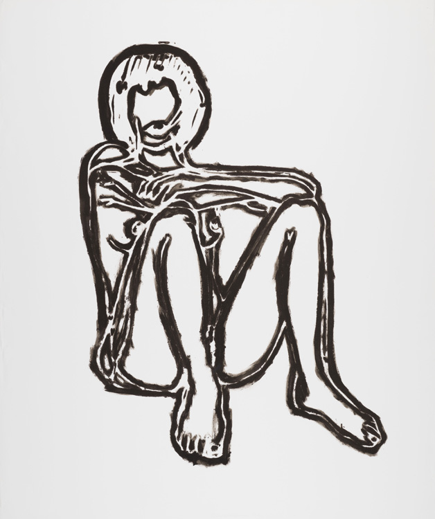 Monica Sitting with Elbows on Knees par Tom Wesselmann