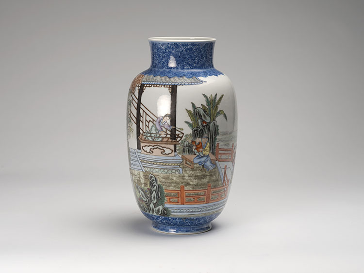 A Chinese Famille Rose 'Figural' Lantern Vase, Qianlong Mark, Republican Period by  Chinese Art