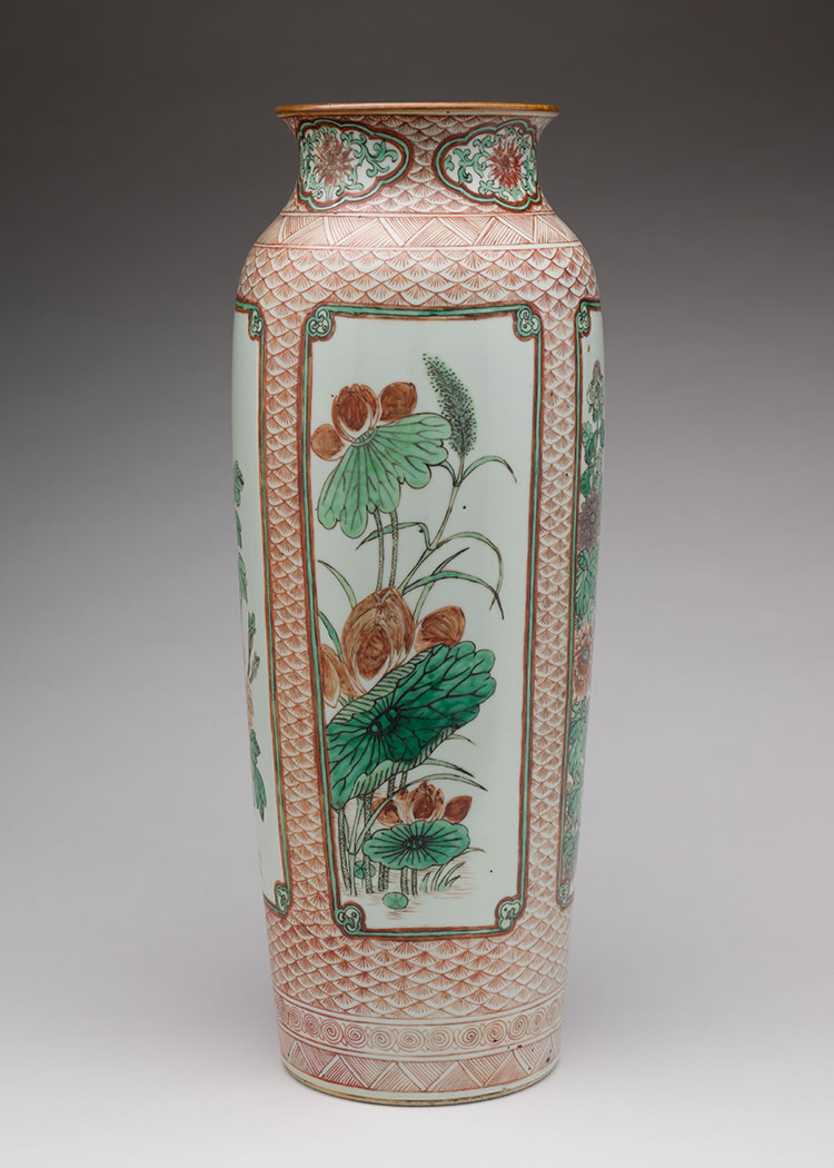 A Chinese Famille Verte Transitional-Style 'Floral' Sleeve Vase, Late Qing Dynasty by  Chinese Art