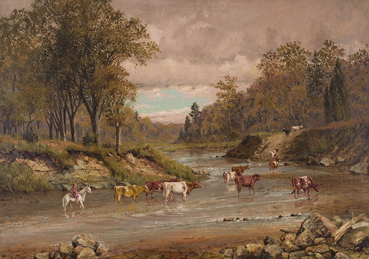 Stream with Cattle by Thomas Mower Martin