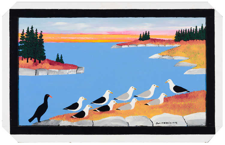 Cormorant and Seagulls at Sunset par Joseph Norris