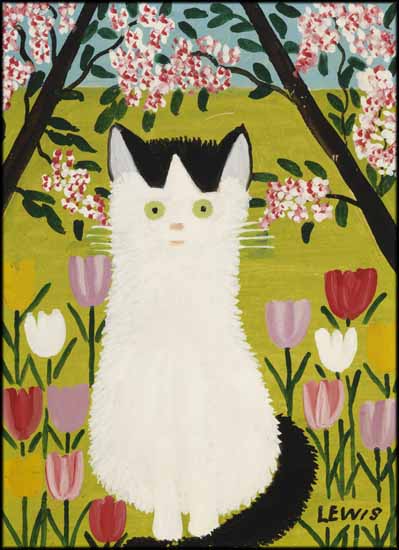 Black and White Cat par Maud Lewis
