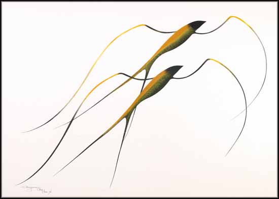 Swallows in Flight by Benjamin Chee Chee