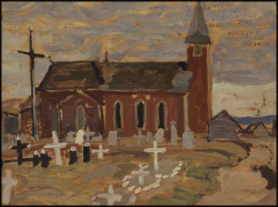 October, Northern Ontario / Church and Yard (verso) par Alexander Young (A.Y.) Jackson