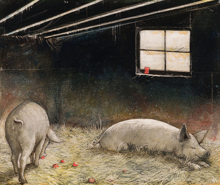 A Pig's Life par William Kurelek