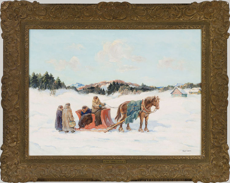 New Year's Greetings, A Laurentian Scene, Quebec by Paul Archibald Octave Caron