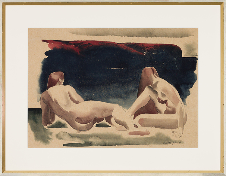 Contemplation (Two Nudes at Bon Echo) by Charles Fraser Comfort