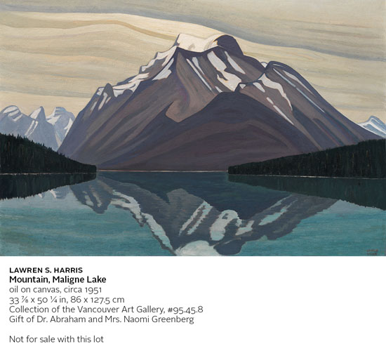 Mount Unwin and Charlton - Maligne Lake, Jasper by Lawren Stewart Harris