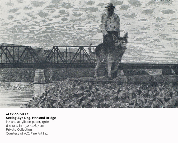 Dog and Bridge by Alexander Colville