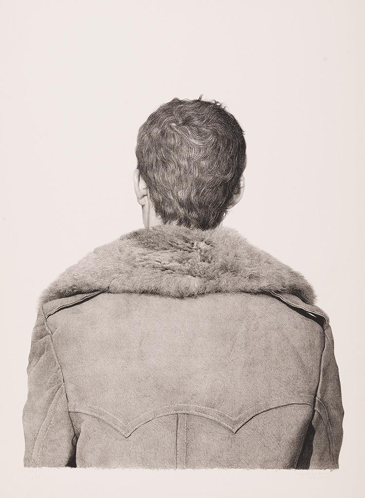 Two Lithographs: Fur Coat Front and Back par Claudio Bravo