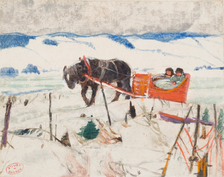 Variation of Endormis sur le chemin du retour for Maria Chapdelaine par Clarence Alphonse Gagnon