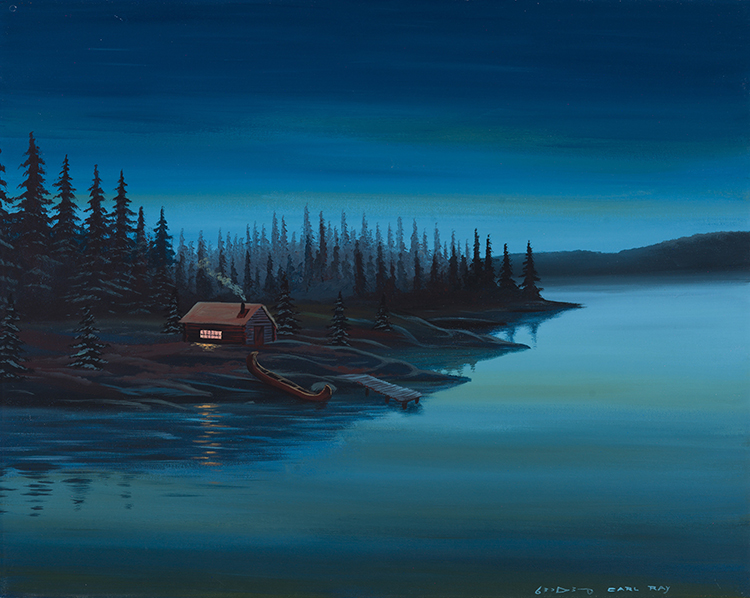 Cabin at Night by Carl Ray