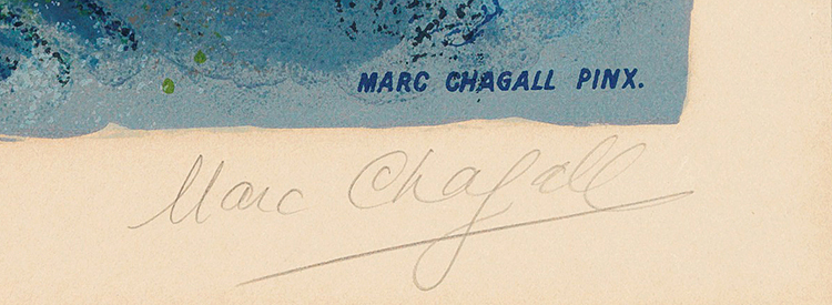 Fiancés dans le ciel de Nice par After Marc Chagall