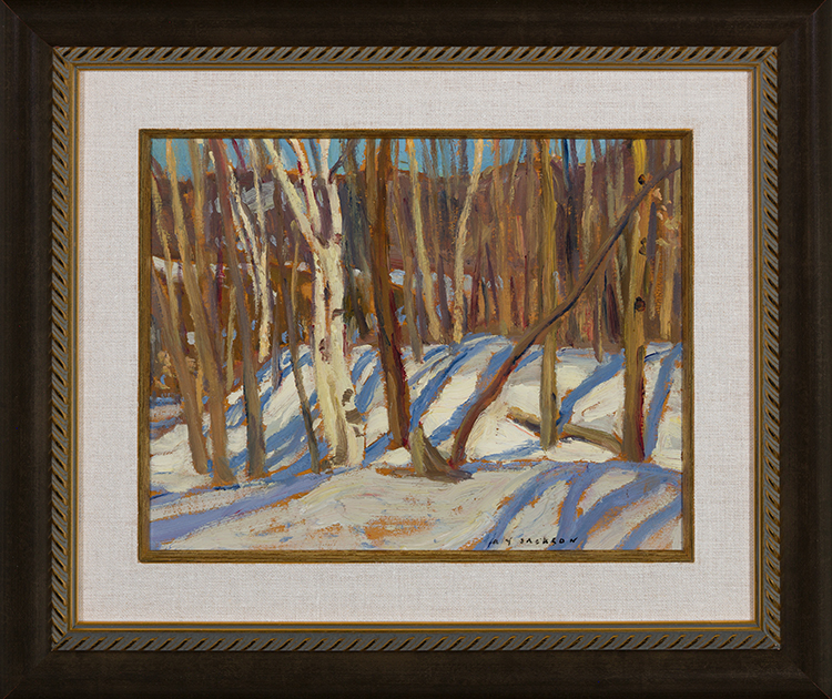 Birches in Winter / Quebec in Winter (verso) by Alexander Young (A.Y.) Jackson
