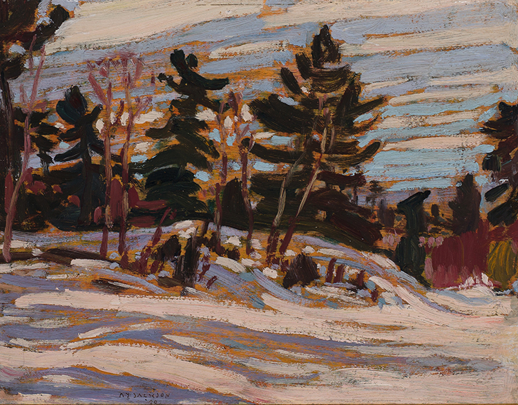 Winter, Algoma / Wood Interior (verso) par Alexander Young (A.Y.) Jackson
