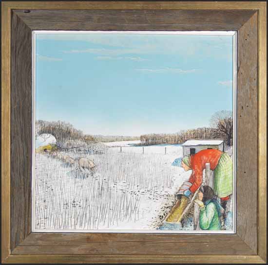 Calling Pigs to Feed by William Kurelek