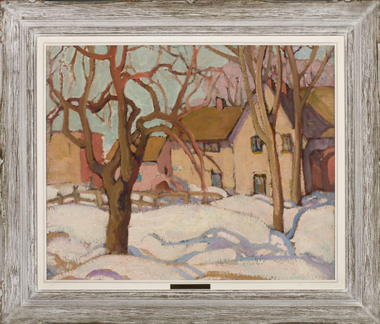 Farmhouse and Snow Shadows by Henrietta Mabel May