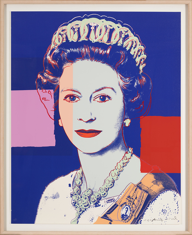 Queen Elizabeth II of the United Kingdom, from Reigning Queens, Royal Edition (F.S.II.337A) par Andy Warhol
