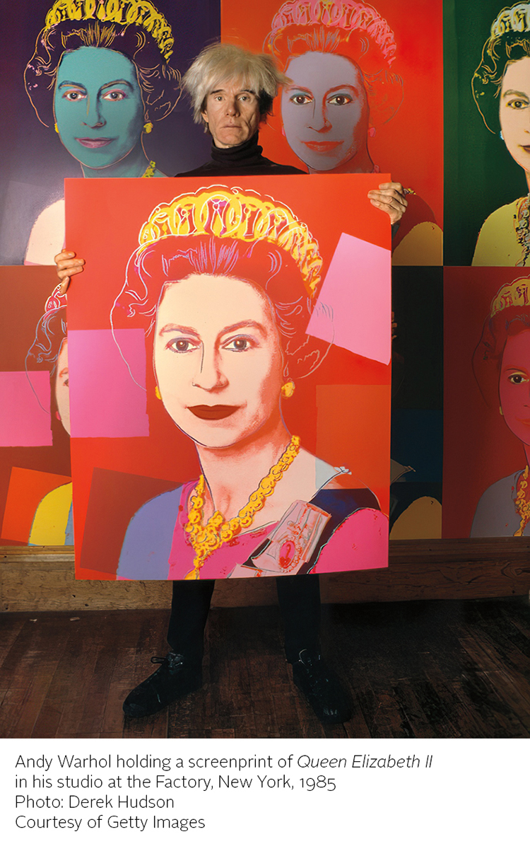 Queen Elizabeth II of the United Kingdom, from Reigning Queens, Royal Edition (F.S.II.337A) par Andy Warhol