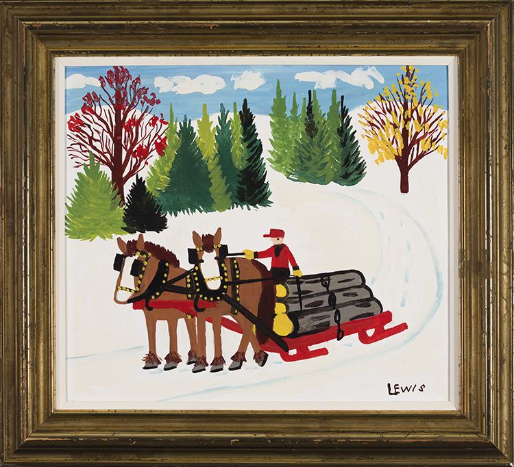 Horses Hauling Logs in Winter par Maud Lewis
