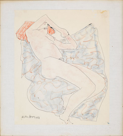 Reclining Nude on Blanket par Milton Avery