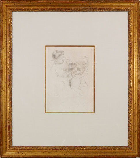 Looking into the Hand Mirror (No. 2) par Mary Cassatt