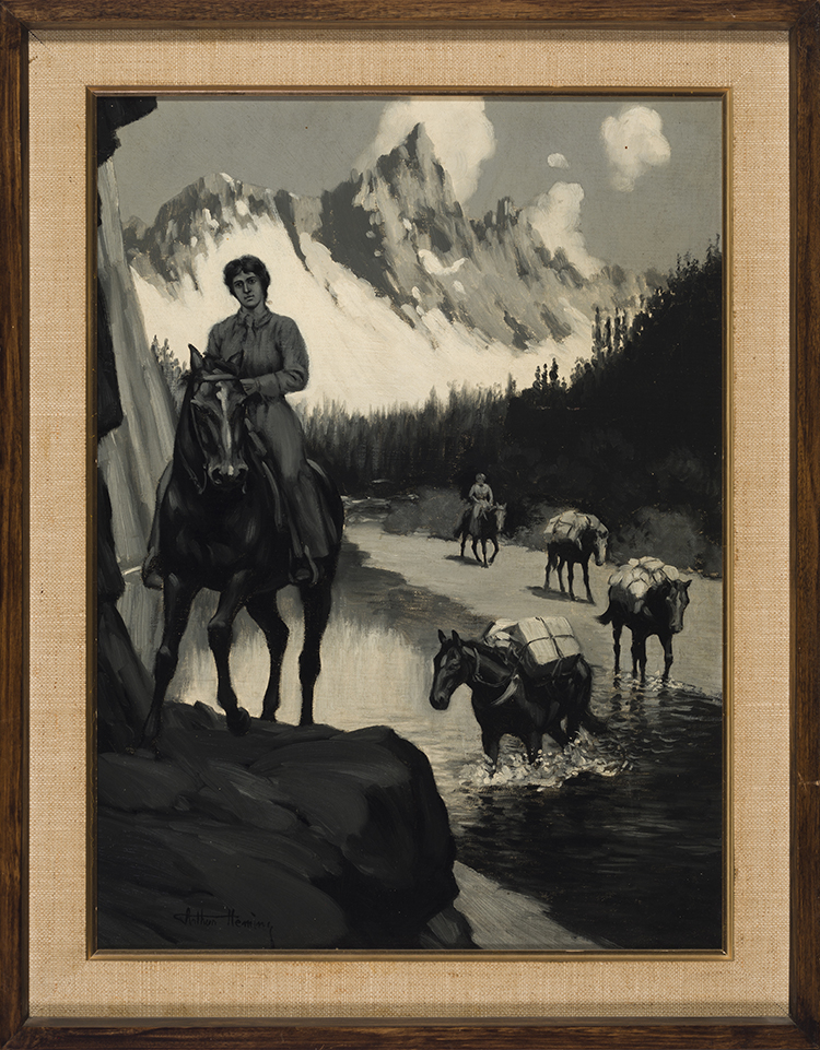 Horse Team through Mountain Pass (Winter in the Mountains) by Arthur Henry Howard Heming