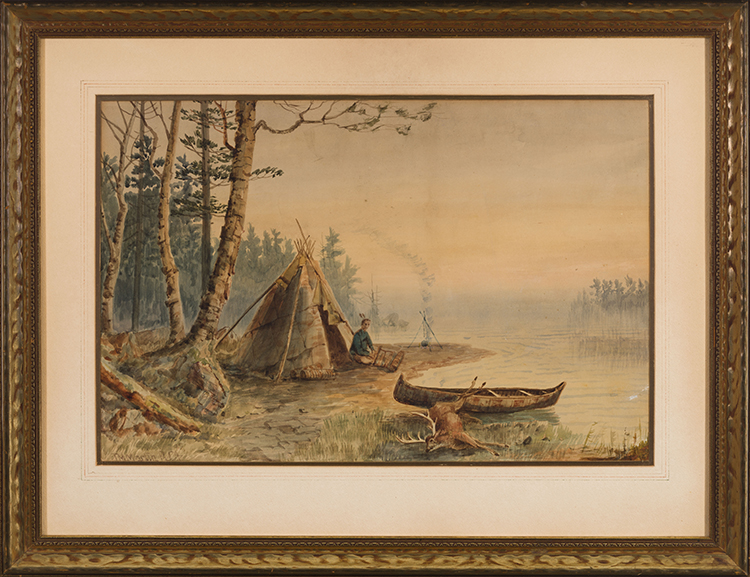 Camp by a Lake par Thomas Mower Martin