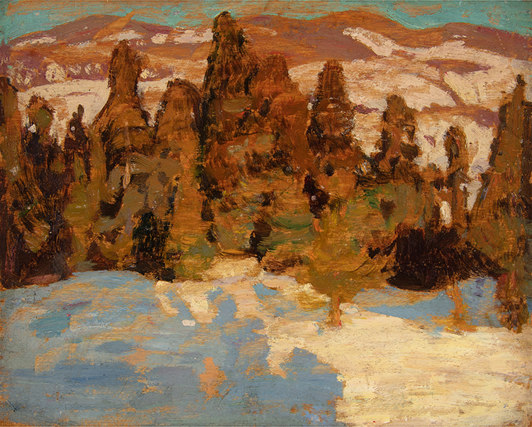 Émileville, Quebec / Winter Landscape (verso) by Alexander Young (A.Y.) Jackson
