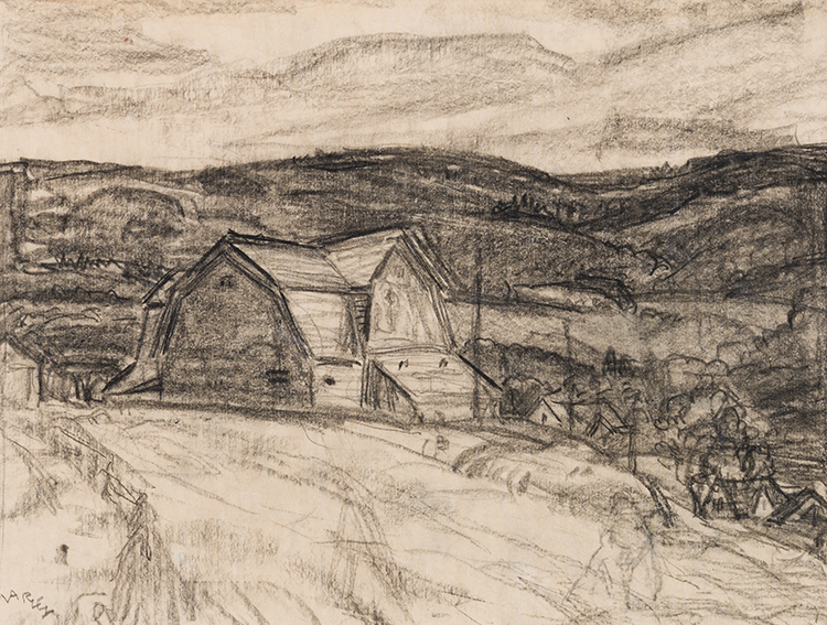 Barns, Whycocomagh, Cape Breton Island par Frederick Horsman Varley