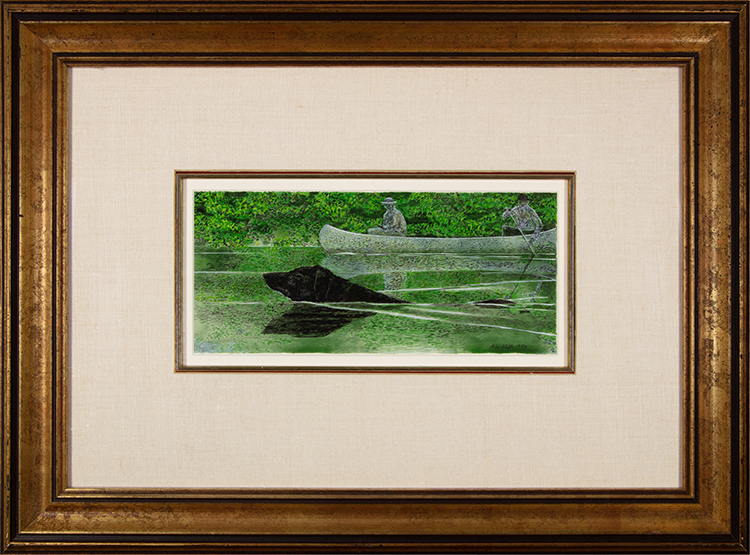 Study for Swimming Dog and Canoe par Alexander Colville