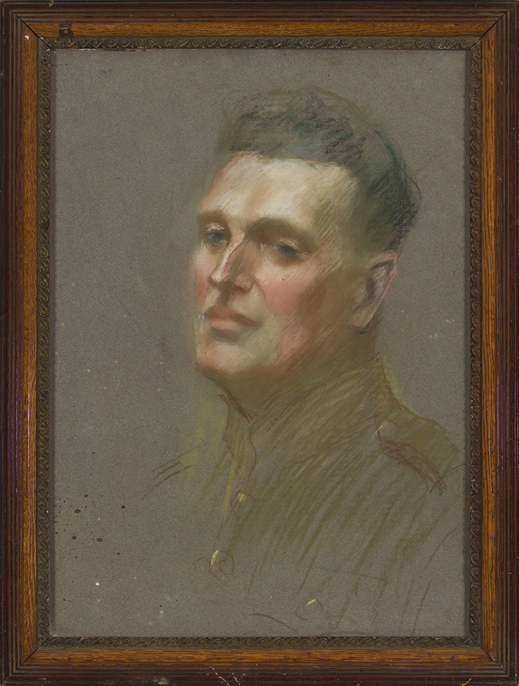Portrait Sketch of a Canadian Sergeant Still in Écurie, France par Mary Riter Hamilton