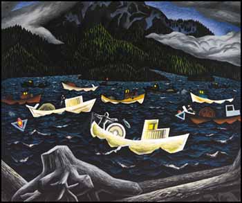 Fishboats, Rivers Inlet by Edward John (E.J.) Hughes vendu pour $920,000