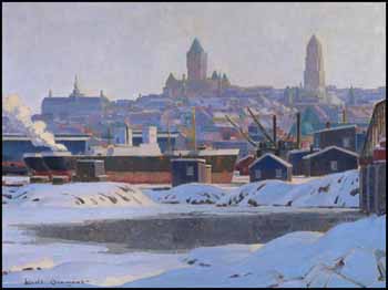 Winter Lay-up, Quebec by Thomas Harold Beament sold for $2,875