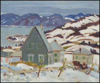 Winter, Quebec Village by Randolph Stanley Hewton sold for $37,375